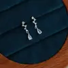 Pendientes pequeños de circonita con forma de gota de agua de diamante, elegantes, exquisitos, pequeños y combinables para mujer