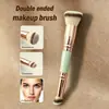 Traje de brochas de maquillaje multifuncional de doble cabeza directo de fábrica, brocha para polvos, brocha para colorete, brocha para contorno, juego de 3 brochas de maquillaje, brocha
