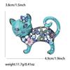 Broche Gatinho Europeu e Americano com Esmalte Gotejante Broche Eletrogalvanizado com Preservação de Cor com Gotejamento de Esmalte Liga Diamante Acessórios de Terno Broche Alfinete para Roupas