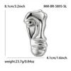 Broche Grande de Aço Inoxidável com Design Simples de Meia-Máscara Facial, Acessório Versátil para Roupas para Homens e Mulheres: Br5895