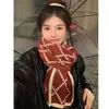 Bufanda de Punto Doble Cara de Gatito Lindo para Mujer, Invierno, Estilo Coreano, Atmósfera, Engrosada, Cálida, Protector de Cuello para Estudiante
