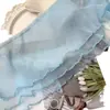 Tela de Falda de Cortina de Cama de Malla Plisada Densa Color Azul Lago Ensanchada de 15 cm para Muñeca Diy Decoración
