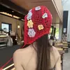 Nuevo Sombrero de Punto Artístico para Mujer de Primavera y Verano, Retro, Tejido Hueco, Borlas, Punta Cubierta, Correa para Protección de Orejas, Gorro de Punto