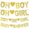 Pancarta para fiesta de baby shower, pancarta "Oh Baby", "Oh Boy" / "Niño o Niña", bandera para tirar