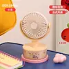 Iluminação LED Gradiente, Ventilador de Mesa com Ângulo Ajustável, Vento Forte de Três Velocidades, Ventilador Pequeno Recarregável por USB para Mesas de Escritório e Dormitórios