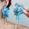 [Estrellas de Sal Marina] Pendientes de Estrella de Mar Exagerados y Únicos para Mujer, Estilo Vacacional, Viaje de Verano a la Costa, Pendientes Serie Azul