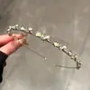 Tiara de Strass Olho de Gato, Alta Qualidade, Luxo Leve, Tiara Super Fada para Penteado, Doce Celebridade da Internet Passeio Borboleta Fina Tiara
