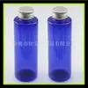 Botella PET marrón de hombro plano de 250 ml con tapa de aluminio, frasco para medicina líquida, botella de plástico, botella para desmaquillante, botella para palillos