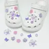 Flor de zapato de mariposa vidriada iridiscente Aurora, Hebilla de zapato de flor de cristal Aurora desmontable para bricolaje, Famosa en Internet