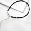 Joyería Transfronteriza Europea y Americana Estilo Casual de Verano Pulsera de Cristal Negro Diseño Simple Estilo de Cuentas Joyería de Muñeca