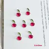 Acessórios para Unhas Artísticas de Frutas Cereja Gelo Transparente, Item Quente de Celebridade da Internet, Unhas Vestíveis Estilo Girly Fofo Vermelho, Decorações de Unhas de Resina