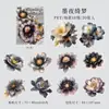 Paquete de Pegatinas para Mascotas Yiniao Serie Lenguaje de las Flores Doradas Tema Flor Dorada Papel de Aluminio Material de Decoración para Diario Pegatinas 20 Hojas en 6 Diseños