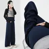 Jeans Azules de Maternidad, Pantalones de Pierna Ancha para Primavera, Pantalones de Pierna Recta, Pantalones con Soporte para el Vientre de Maternidad, Pantalones Casuales para Uso al Aire Libre, Que No se Desvanecen