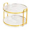 Bandeja Redonda de Plástico de Doble Capa para Uso Doméstico, Taza de Agua, Taza de Té, Plato de Almacenamiento, Plato para Postres Pendientes, Sala de Estar, Recepción, Plato para Frutas
