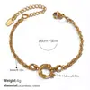 Pulsera de Moda Europea y Americana Collar de Oro de 18K Cadena en Forma de O Collar de Cristal Pulsera de Perlas Collar de Circonita Joyería de Acero Inoxidable