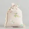 Nuevas Bolsas Estampadas de Algodón y Lino para Empaque y Almacenamiento de Joyería y Juguetes Bolsas con Cordón para Almacenamiento de Bolsitas de Aromaterapia Bolsas con Cordón