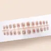 Atmósfera Navideña 3D Árbol de Navidad Parche Ocular Patchwork Corona Mejorador de Blanco Uñas Cortas Postizas 30 Piezas