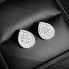 Pendientes de Gota de Agua de Zirconia Rosa Brillante Europeos y Americanos, Pendientes Dulces Elegantes para Mujer, Pendientes Estilosos Coreanos E5673