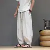 Ropa de hombre estilo chino, pantalones tipo linterna casuales, pantalones harén para hombre, pantalones deportivos casuales tipo jogger de ajuste holgado para verano, ligeros y transpirables