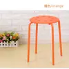 Taburete de Plástico con Tubería de Acero de Ocho Agujeros, Taburete Redondo, Taburete de Comedor Colorido, Taburete para Cambiar Zapatos, Banco para Sala de Estar del Hogar, Taburete de Estilo Minimalista Moderno
