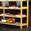 Estante Multicapa para Verduras para Restaurantes de Hot Pot, Estante de Cocina para Colocar Platos, Estante Comercial para Exhibir Verduras, Estante de Almacenamiento de Madera Maciza