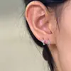 Aretes de Aro con Zirconias de Estrella de Moda para Orejas Perforadas, Aretes Pequeños de Aro con Diseño Único, Minipernos Lindos para Orejas, Aretes de Instagram
