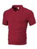 Camisa de Verano para Hombre Transpirable de Jacquard de Toalla con Cuello de Solapa Rayada, Nueva Casual, Transfronteriza Europea y Americana