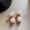 Aretes colgantes de perlas mate con polvo de cereza Shi Jia para mujer 2024 nuevas explosiones aretes de alto sentido aretes únicos de nicho
