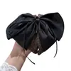 Pinza para el pelo con lazo de satén y estampado de leopardo de estilo retro para mujer, Nuevo clip de lujo para coleta, Pasador semi-sujeto en la parte posterior de la cabeza