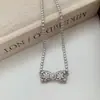 Collar de Lazo Completo de Diamantes para Mujer, Estilo de Lujo Ligero, Cadena para Clavícula con Colgante de Gato Incrustado de Diamantes, Accesorio de Moda Versátil Exquisito