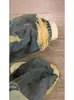 Jeans Rotos de Diseño Europeo y Americano High Street para Mujer, Estilo Perezoso Otoño Retro Teñido Viejo Sucio Pantalones de Longitud Completa