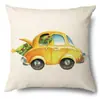 Productos para el Hogar Transfronterizos Amazon Funda de Almohada Navideña Papá Noel Árbol Sofá Funda de Almohada de Lino Funda de Almohada