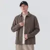 Camisa retro japonesa de manga larga para hombre, nuevo estilo de otoño, corte holgado, cuello de solapa, chaqueta camisa estilo workwear, top elegante y moderno