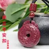 Colgante Original de Mineral Cinabrio Púrpura Arena Dorada Nube Auspiciosa Hebilla de Seguridad Moda Collar de Pareja Año Zodiacal Colgante de Cinabrio Regalo
