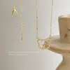 Diseño Estilo Japonés y Coreano Sensación Elegante Collar M Oso Cadena Nicho para Mujer Cadena Larga Verano Nuevo Estilo Cadena Clavícula Collar para Mujer