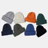 Gorro tejido simple gorro de lana color liso Retro japonés todo partido gorro apilado protección para las orejas punta cerrada cálido gorro para el frío hombres y mujeres