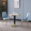 Mesa de Negociação Redonda de Rocha de Luxo Nórdico Mesa Redonda Simples Moderna Mesa de Recepção Mesa de Varanda Mesa de Negociação e Conjunto de Cadeiras para Escritório de Vendas