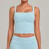 Chaleco de yoga Qiusha de doble capa cosido sin relleno, ropa de fitness de secado rápido, adecuado para correr al aire libre, top deportivo con hermoso diseño en la espalda 6012