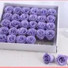 Cabezas de Rosa de Cristal al por Mayor, Flores de Rosa con Polvo Dorado, Flores Artificiales Azules Encantadas para Decoración de Boda