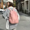 2025 Nueva Llegada Mochila Escolar de Lona Lavada para Estudiantes Universitarias Mochila Casual de Viaje Harajuku Color Sólido Mochila Simple para Mujeres