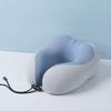 Almohada de espuma viscoelástica en forma de U, portátil, de fácil almacenamiento, para el cuello, para la siesta en la oficina, para viajes, reposacabezas de avión.