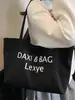 Bolsa de Lona de Gran Capacidad de Verano Linda Bolsa Tote Bordada con Letras de Natillas Nueva Bolsa Tote de Gran Capacidad para Mujer