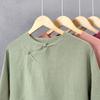 Camiseta de manga corta de cáñamo 100% puro para mujer, ropa china de alta gama, estilo nacional, informal, de media manga, de verano, de tela fina de cáñamo.