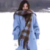 Bufanda de Mohair de Color Puro Oversize Nueva para Mujer Otoño e Invierno Gruesa Cálida de Gama Alta para Mujer Venta al por Mayor