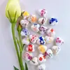 Calcomanía de Corazón de Melocotón Cuentas de Cerámica con Perlas Cuentas de Cerámica Estilo Chino Accesorios Hechos a Mano para DIY Pulsera Accesorios para Collar Material