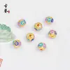 Contas Planas Seis Palavras Mantra Cloisonné, Contas Redondas Azul Queimado, Contas Cilindricas com Gotejamento de Óleo, Contas Espaçadoras, Acessórios para Montagem de Pulseiras DIY