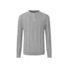 FORN3 Suéter Original Retro com Gola Henley Masculino Estudante Outono Inverno Top Pulôver Tricô Fino Roupa Externa N2201