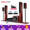 Altavoz de karaoke de madera Qisheng 5.1 para cine en casa, con Bluetooth, inalámbrico y para móvil.
