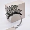Papel de Carta de Cumpleaños Diadema Pinza para el Cabello Decoración de Fiesta Infantil Atrezzo para Fotos Diadema Dorada con Purpurina