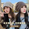 Nuevo sombrero de temperamento holgado para hombre, circunferencia de cabeza grande suelta que hace que la cara se vea más pequeña, gorro de protección para los oídos de punto, sombrero para el frío para mujer, de doble cara, usable, otoño e invierno para mujer